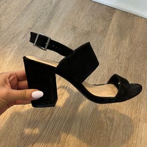 Black block heels